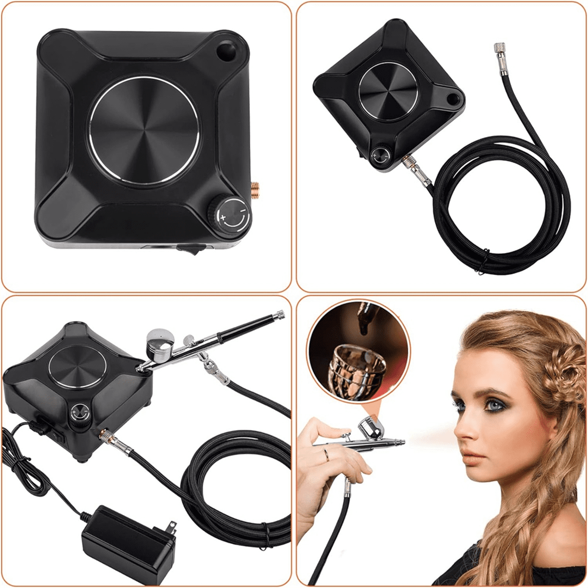 40PSI Adjustable Output Airbrush Kit Dual ActionAir Brush Compressor Kit for Painting Makeup Decoration Art Craft