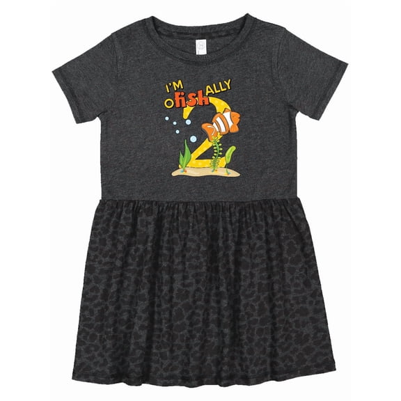 Inktastic I'm O-fish-ally Two Cute Clownfish Second Birthday Girls Toddler Dress