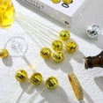 thumbnail image 2 of WSBArt 20 Pcs Disco Balls Cocktail Stirrers Plastic Round Top Swizzle Sticks Cake Pops Mirror Ball Coffee Beverage Stirrers for Home Bar Coffee Shop Use (Gold), 2 of 7