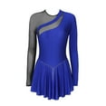 thumbnail image 3 of Lejafay Women's Figure Skating Dress Spandex Competition Skirt Skating Costumes Royal Blue&Black S, 3 of 7