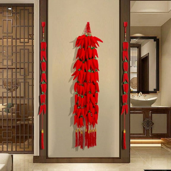 KYAIGUO Pepper Pendant New Year's Door Decoration Supplies DIY Tassel Pendant Bright Colors for Home Decoration 50.4inch