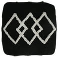 thumbnail image 3 of LR Home Small Over-tufted Diamond Indoor Square Pouf, Black/White, 18" x 18" x 14", 3 of 10