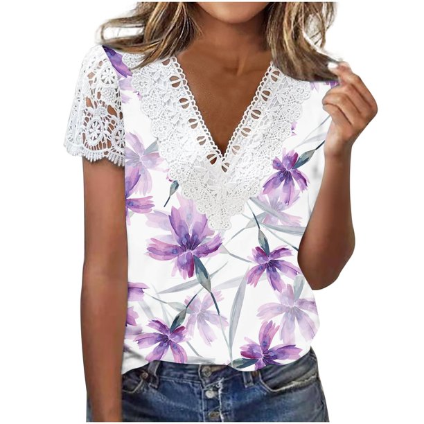 Playeras Mujer Gibobby Camisetas Cuello V Manga Corta Estampado Girasol Día la Independencia