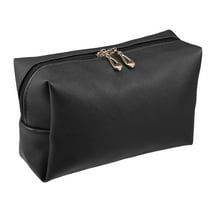 Unique Bargains 1 Pcs Makeup Bag Cosmetic Travel Bag Waterproof PU Leather Case Makeup Bag for Women L Size Black