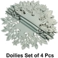 thumbnail image 3 of Doilies Set of 4 for Dining Table, Dark Gray Table Linen, Table Placemats, 15 inches Round - The Alvina Collection - Home Decor, 3 of 7