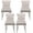Beige, Silver, variant on Set of 6 Dining Chairs Leisure Padded Chair, Tufted Solid Wood Velvet Upholstered Dining Chair with Nailhead Trim& Ring Pull for Kitchen, Living Room