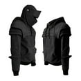 thumbnail image 1 of Men Halloween Hoodie with Hood Knight Drawstring Patch Pocket Ruched Elastic Cuff Long Sleeves Warrior Medieval Costume, 1 of 8