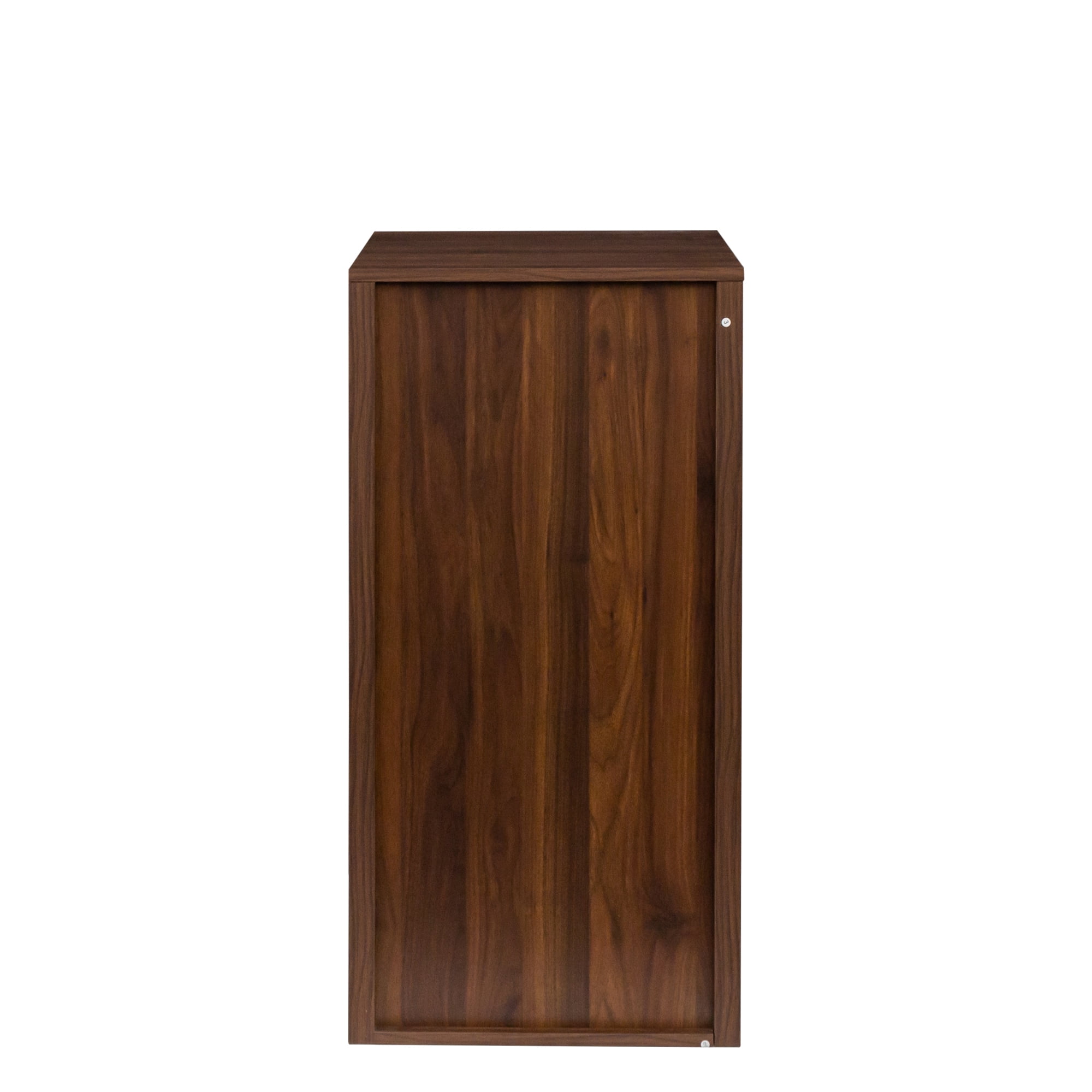 Wine Storage Cabinet Holds 32 Bottles, Modular Bar Cabinet or Buffet for Home Bar, Brown Walnut Finish, Designated Slots for Bottle Organization