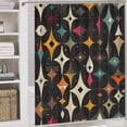 thumbnail image 5 of Mid-century Modern Style 4 Piece Decor Shower Curtains Sets Non-Slip Rugs And Toilet Mat Lid Rug Accessories Mid Century Modern Lines 1950S Waterproof Shower Curtain for Bathroom Decor Set, 5 of 8