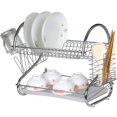 thumbnail image 2 of Chrome Plated 2 Tier Kitchen Drying Rack For Plates Bowls Mugs Cutlery, 2 of 4
