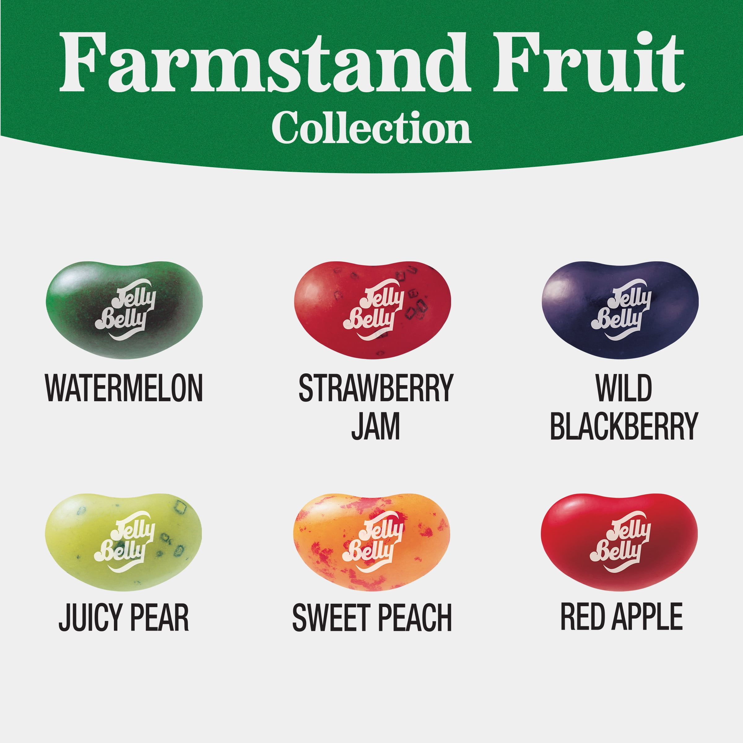 Jelly Belly Farmstand Fruit Jelly Bean Collection - 3.5 oz Grab & Go® Bag, 12-Count Case - Genuine, Official, Straight from the Source
