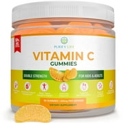 Vitamin C Gummies for Kids & Adults (Bulk - 90 Gummies) 250mg Immune System Support [Double Strength] in Chewable Orange Slices - Vegan Pectin Based, No Gelatin, Citrus Immunity Booster Supplement