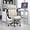 Beige, variant on Office Chair High Back Ergonomic Executive Chair Comfortable Fabric Padded Home Office Desk Chairs with Flip-up Adjustable Armrest Swivel Wheels (Grey)
