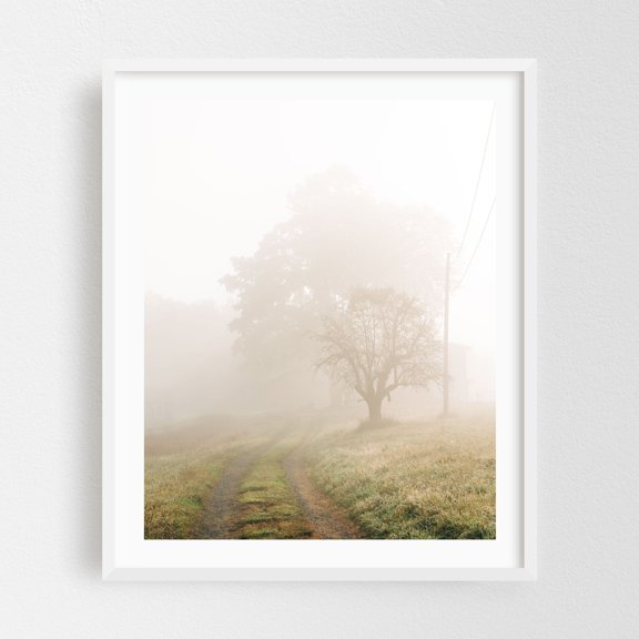 Farm Road, Accord - Accord New York Photography White Framed Wall Art Print 16 x 20 inches