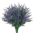 thumbnail image 1 of Irfora 8 piezas de lavanda artificial Plantas de flores falsas Resistentes a los rayos UV Arbustos verdes de plástico para cocina Hogar Boda Oficina Jardín Decoración al aire libre Irfora Flor artificial, 1 of 7