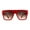 Red Brown, variant on Oversize Thick Plastic Horn Rim Flat Top Sunglasses All Black