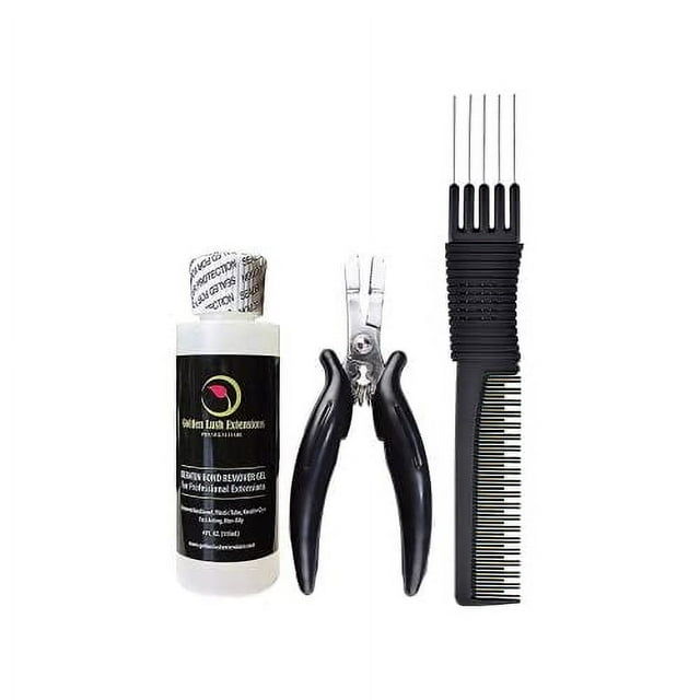 Colle à Kératine Fusion Pré-Lié Extracteur Super Action et I Pince pour Extensions de Cheveux Kératine Casse Micro Anneaux Perles Extracteur avec Peigne