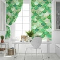 thumbnail image 5 of Fsddascl Green Ombre Scale Blackout Curtains for Bedroom/Living Room, Thermal Insulated Kitchen Curtains, Abstract Art Ocean Coastal Grommet Darkening Window Treatment Drapes 52"x72"x2, 5 of 8