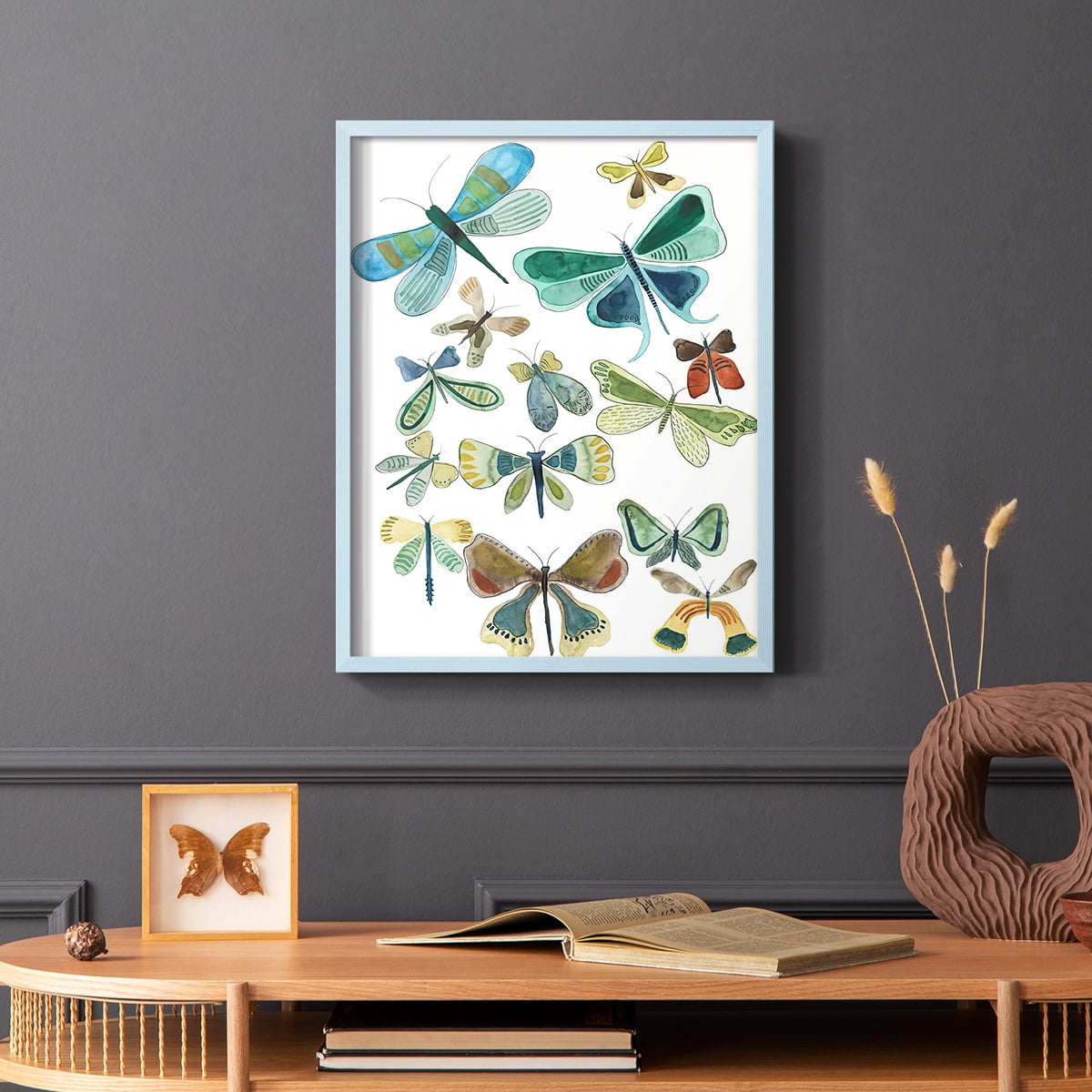 Wings Galore I Framed Print - Solid Wood in Single Picture Frame Solid Wood 2 Framed Print