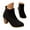 Black, variant on Women's Ankle Boots Chunky Stacked Mid Heel Western Chelsea Booties Suede Fall Winter Pumps