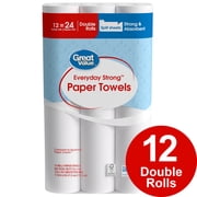 Great Value Everyday Strong Paper Towels, 12 Double Rolls