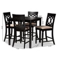 thumbnail image 4 of Baxton Studio Verina Sand Upholstered Espresso Wood 5-piece Pub Set, 4 of 8