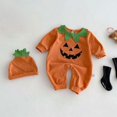 thumbnail image 6 of Baby Infant Halloween Pumpkin Onesie One Piece Orange Jumpsuits Toddler, 6 of 7