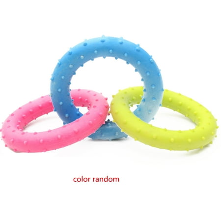 - Random Color Pet Dog Toys Cute TPR Round Toy Rubber Resistant Barbed Bite Clean Teeth Chew Training Interactive Toy