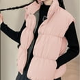thumbnail image 2 of Maean Puffer Vest for Womens Lightweight Jackets Stand Collar Sleeveless Padded Button Jacket Coat, 2 of 6