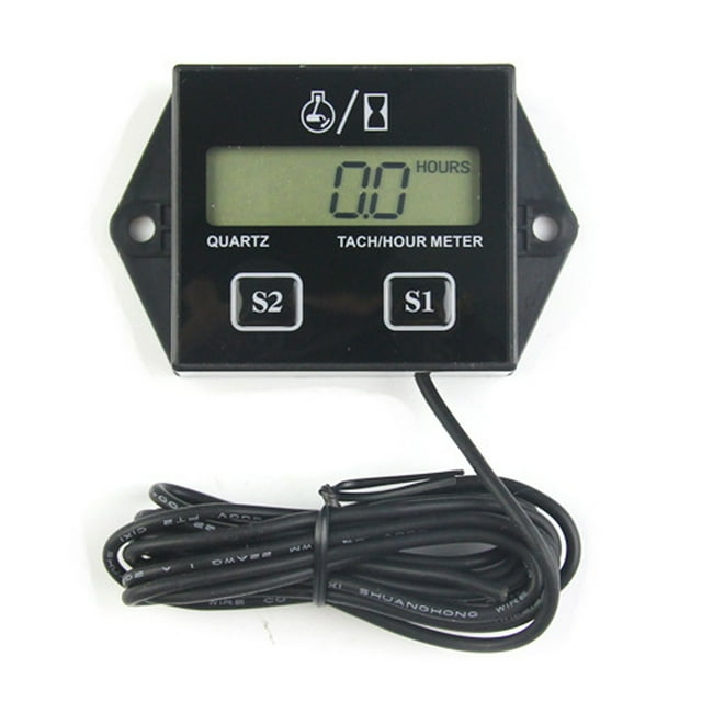 Tacómetro digital con contador de horas, recordatorio de mantenimiento, batería reemplazable, apagado automático, uso para cortacésped ZTR, generador de tractor, moto de nieve y equipo marino ATV