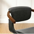 thumbnail image 2 of Art Leon Office Chair, Faux Leather Swivel Desk Chair with Wood Legs, Gray, 2 of 8