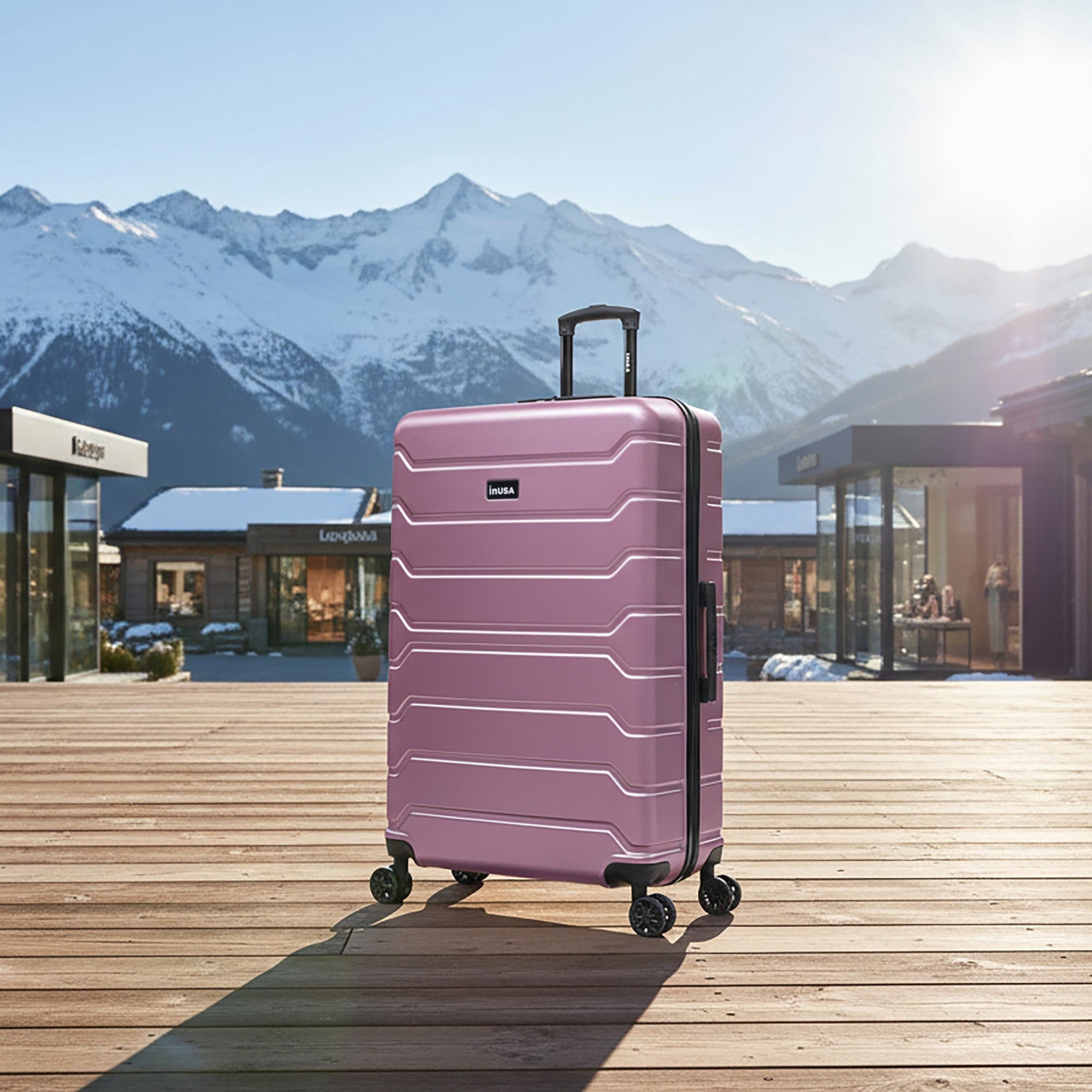 InUSA TREND 32" Extra-Large Hardside Lightweight Luggage with Spinner Wheels, Handle, Trolley, Rose Gold
