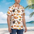 thumbnail image 2 of Cauagu Thanksgiving Turkeys 1 Print Hawaiian Shirt for Men,Casual Short Sleeve Button Down Shirts Summer Beach Men's Regular-Fit Short-Sleeve Print Shirt -3X-Large, 2 of 6