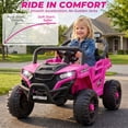 thumbnail image 6 of Ktaxon 12V Kids Electric Ride On Car w/ Parent Remote Control, Bluetooth, Lights, 3 Speeds, Powered Wheel Ride On Toy for Boys & Girls Ages 2-6, Rose Red, 6 of 9