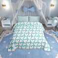 thumbnail image 2 of Erosebridal Blue Love Heart Print Bedding Full Comforter Set, Romantic Theme Down Comforter, White, Reversible 3-Piece, 2 of 7