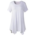 thumbnail image 1 of Coofit Tunique Chemise Manches Courtes Col Rond T-shirt Décontracté Blouse Ample pour Femmes, 1 of 4