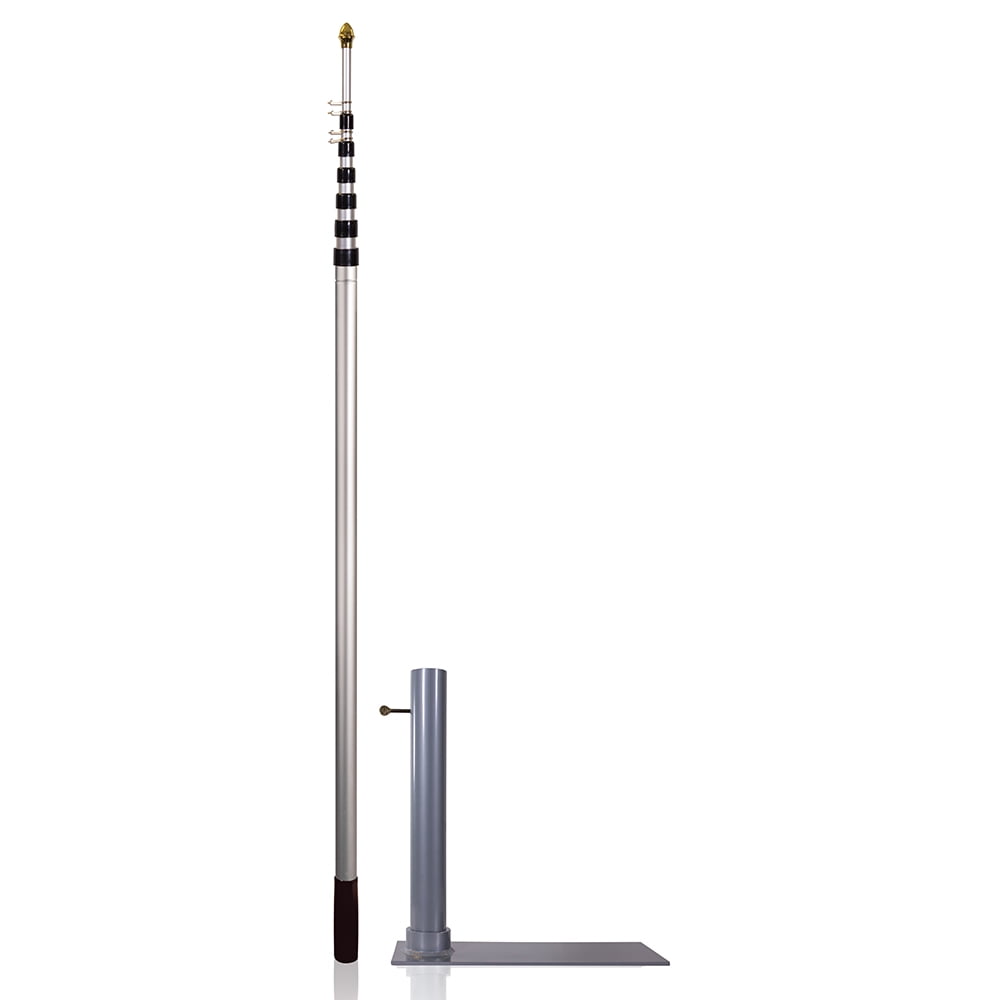 14' Ft Portable Telescoping Tailgating Flag Pole To Go With Hitch Mount 