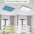 thumbnail image 5 of Blue Magnetic Fluorescent Light Covers for Ceiling Lights 2 x 4 Feet, Modern Pure Wave Ride Office Classroom Kitchen Drop Ceiling Light Covers Lighting Filters Shade Panel 2 Packs, 5 of 9