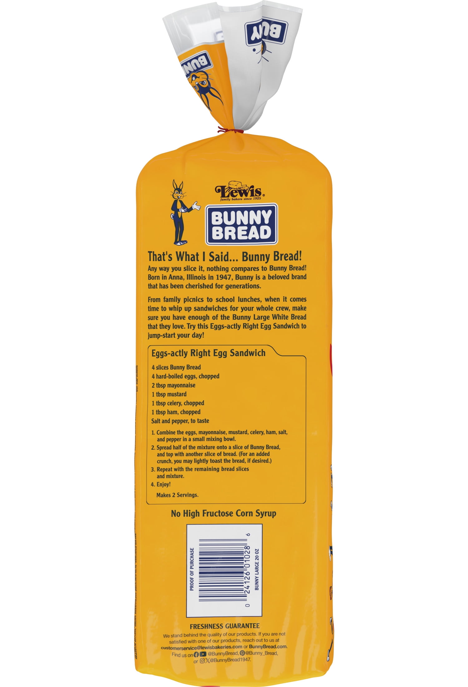 Bunny White Large Bread, 20 oz