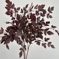 thumbnail image 5 of Dark Burgundy Artificial Cimicifuga Leaf Stem, Plum Fall Foliage Spray for Vase Arrangement, Indoor Mantel Dining Table Autumn Decor, 1 Pack, 32 Inch, 5 of 9