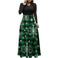 thumbnail image 2 of FAVIPT 2024 Christmas Dress Womens Christmas Maxi Dress,Women's Plus Size Xmas Snowflake Print Long Sleeve Crewneck Holiday Ankle-Length Dresses, 2 of 6