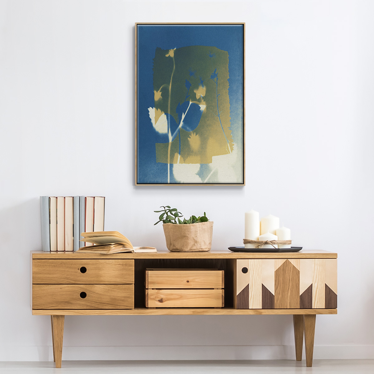 Perfectly Imperfect III Framed Premium Gallery Wrapped Canvas - Ready to Hang - 25 x 37 - Natural Wood Floating Frame