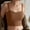 Brown, variant on Women's Bras No Wire Comfort Choice Hanging Neck Beautiful Back Suspender With Chest Pad Bra Tube Top Bottom Wrap Top.