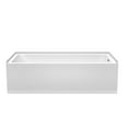 thumbnail image 2 of Wyndham Collection WCBTW16030R18BNTRIM 60 x 30 x 18 in. Grayley Alcove Bathtub with Right-Hand Drain & Overflow Trim, Brushed Nickel & White, 2 of 7