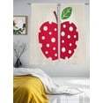 thumbnail image 3 of Red Apples Sheer Curtains 63 Inch Length 2 Panels for Living Room, Watercolor Botanical Modern Abstract Art Voile Kitchen Curtain Set, Luxury Privacy Drapes Window Treatment for Bedroom, 3 of 7