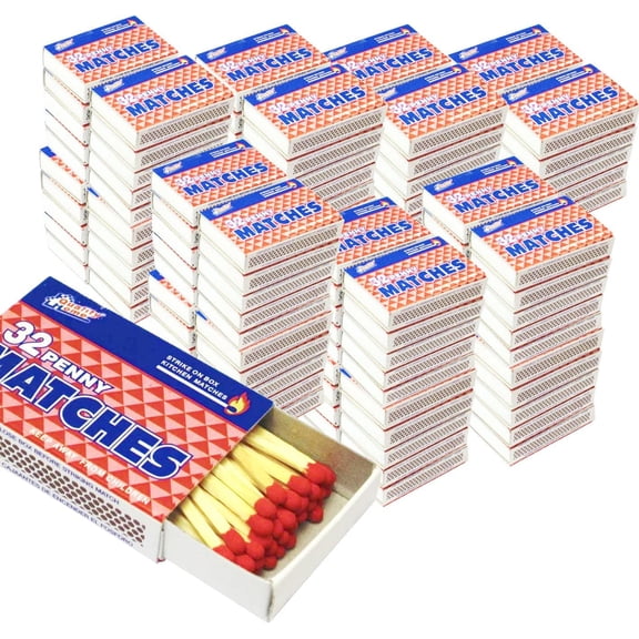 WJSP 1000 Packs Matches 32 Count Per Box Strike on Box Wooden Stick for Kitchen Camping Fire Bulk Wholesale