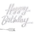 thumbnail image 4 of Letrero LED: Letrero de feliz cumpleaños con alimentación USB - Luz de neón LED cálida para uso en interiores y exteriores - Luz de neón para fiestas y fondos de fotos, 4 of 6