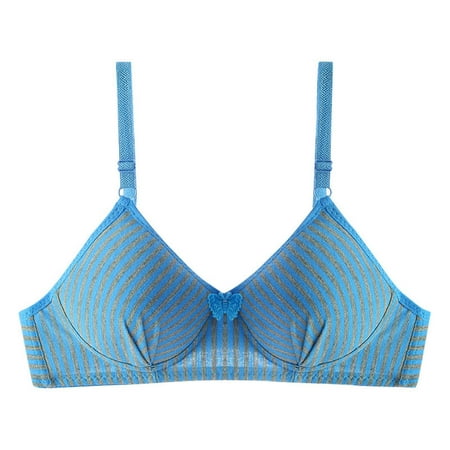 SMihono Women s Bras  Push Up Lace Bras  Underwire Plunge Full Coverage Bras Sexy Plus Size Support Striped Back Buckle Bra Blue 36/80AB