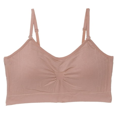 Seamless One Size Scoopneck Adjustable Strap Pad Bra 9012 NEW
