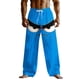 thumbnail image 3 of Ceisia Men's Fun Cartoon Annoyed Face Print Loose Casual Pants with Elastic Drawstring Waist Sky Blue S Gifts, 3 of 3